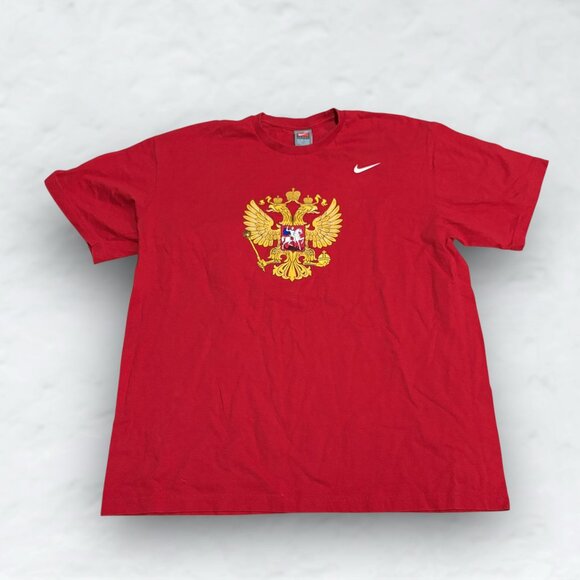 NIKE Vintage Retro Russian Coat Of Arms Graphic T Shirt - Picture 1 of 4